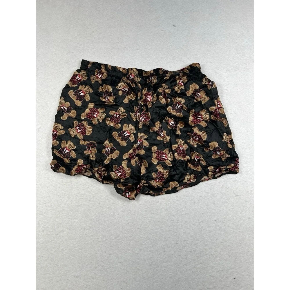 Vintage 90s Addiction Mens 100% Silk  Boxer Shorts Teddy Bear Hearts‎ L